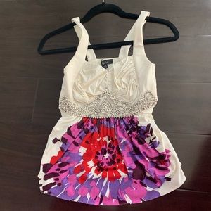 SKY crystal rhinestone top XS floral